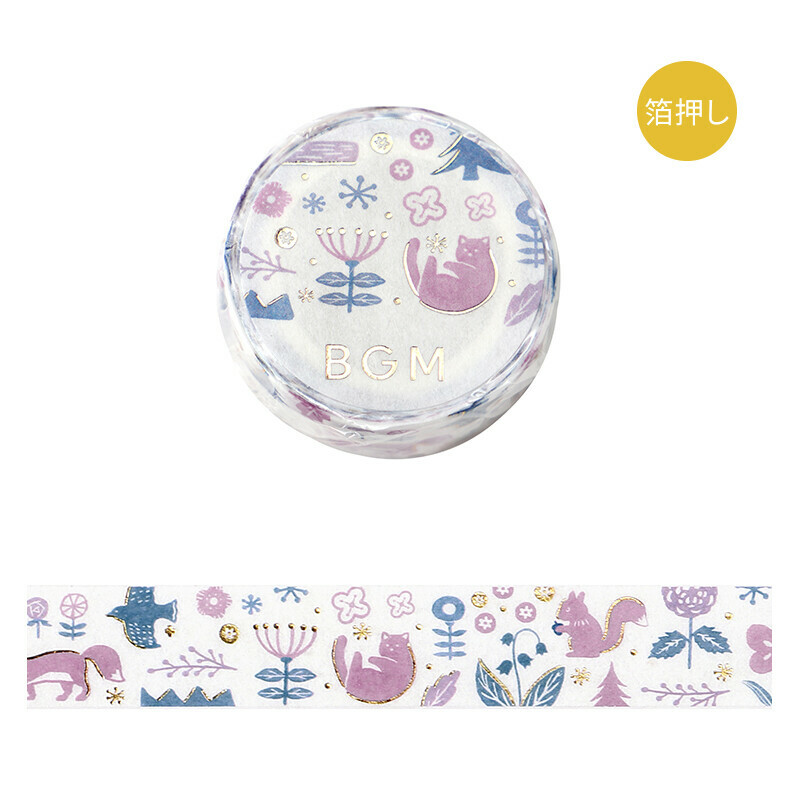 森林之歌 花草手冊 箔押和紙膠帶｜日本BGM