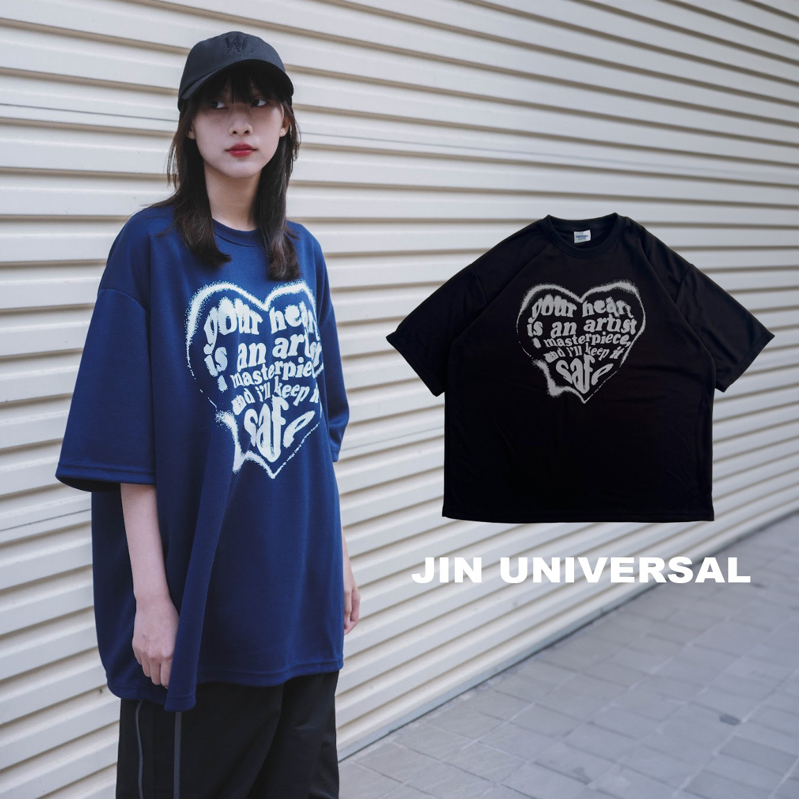 JIN UNIVERSAL 噴漆愛心短袖 短T 上衣 “平價系列“