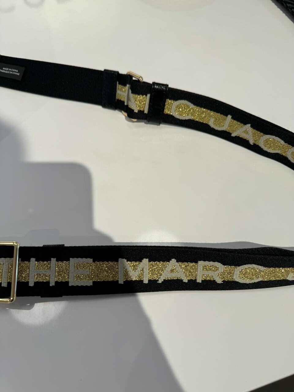 [U] MJ M0014328-765 THE LOGO THIN WEBBING STRAP,BLACK/YELLOW, 191267440705 (UMJ1413)