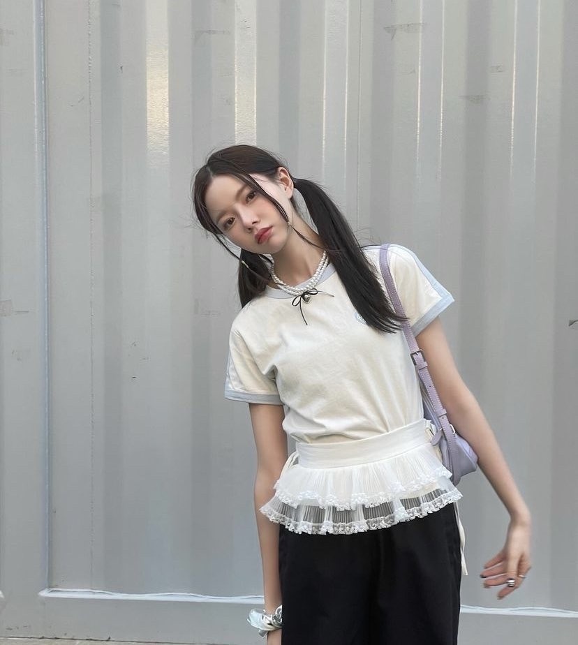 fallett - heart emblem ringer short sleeve (SKY BLUE)