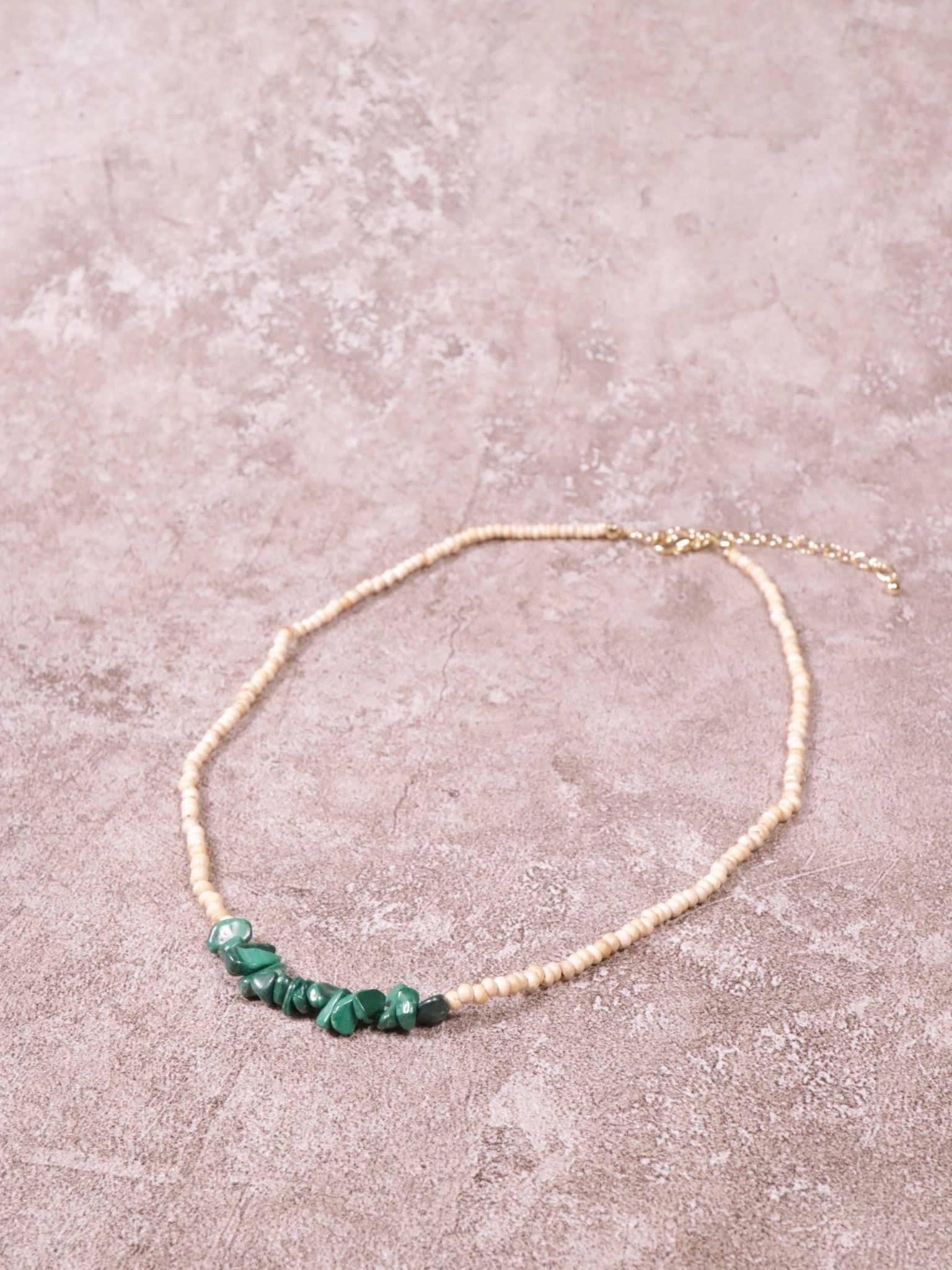 🌱天然石，配木珠珠頸鏈