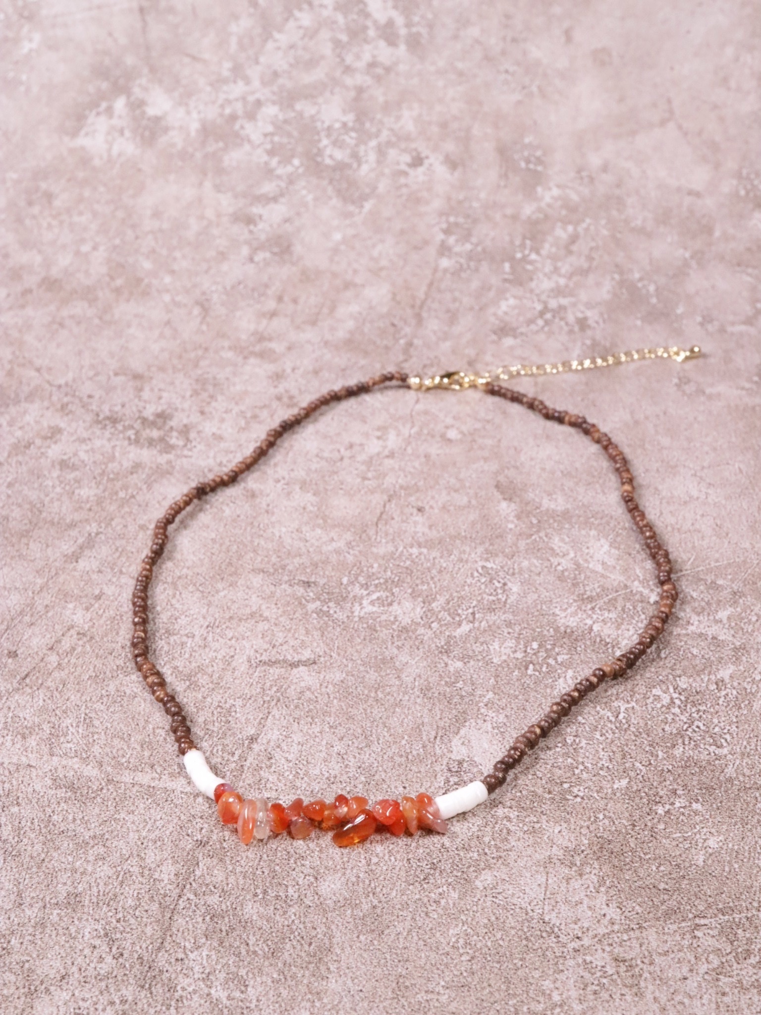 🌱天然石，配木珠珠頸鏈