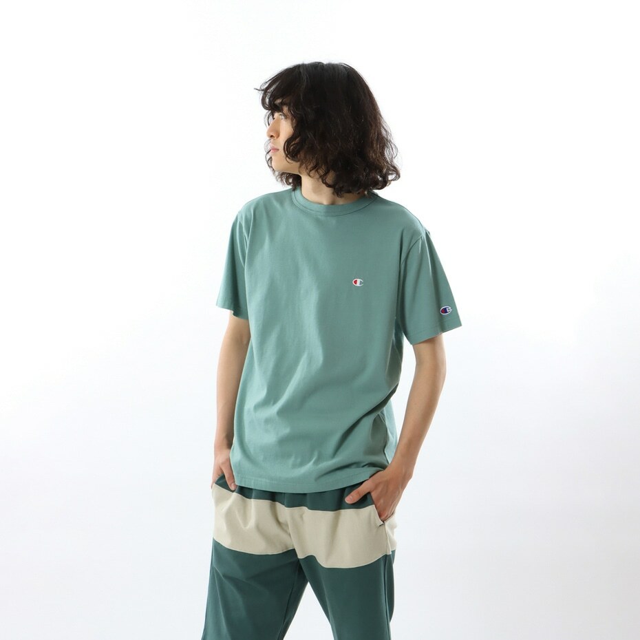 男款-BASIC 刺繡 LOGO 短TEE-淺綠色（C3-X352-522）