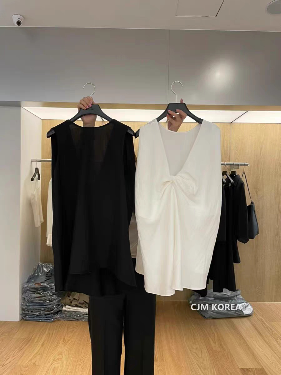 打結露背 韓國無袖上衣(黑/白)