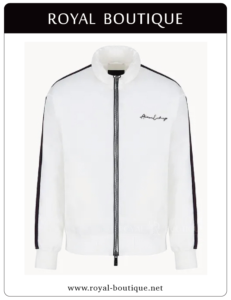 Armani Exchange 肩袖撞色串標立領鋪棉外套夾克