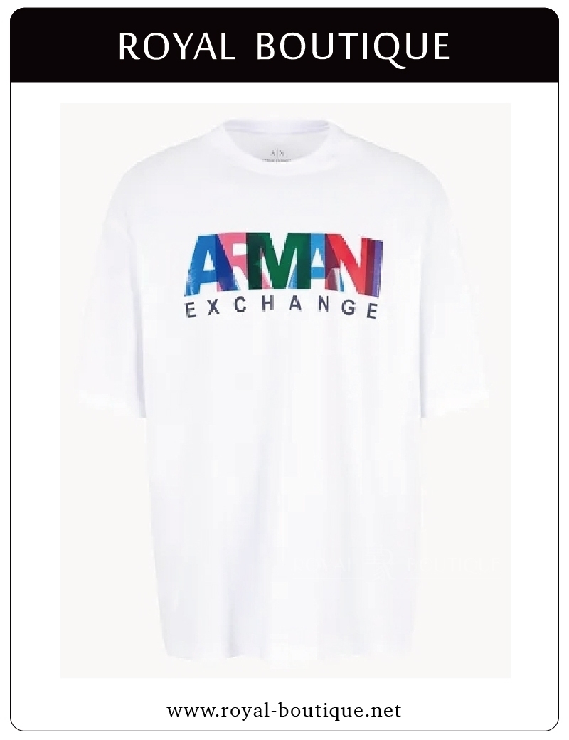Armani Exchange 胸前彩色英字寬版短T