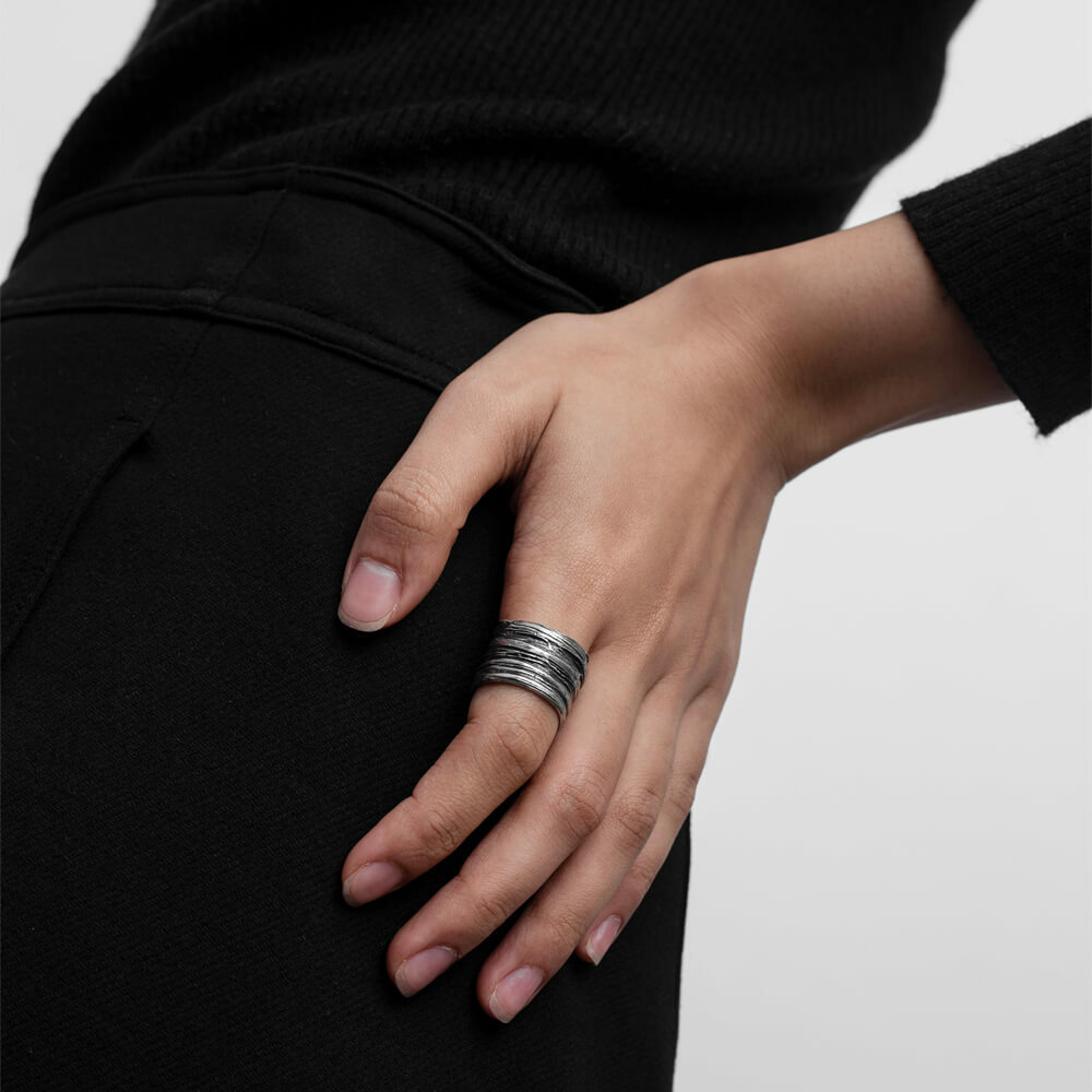 Recovery 寬繃帶戒指 (古銀)