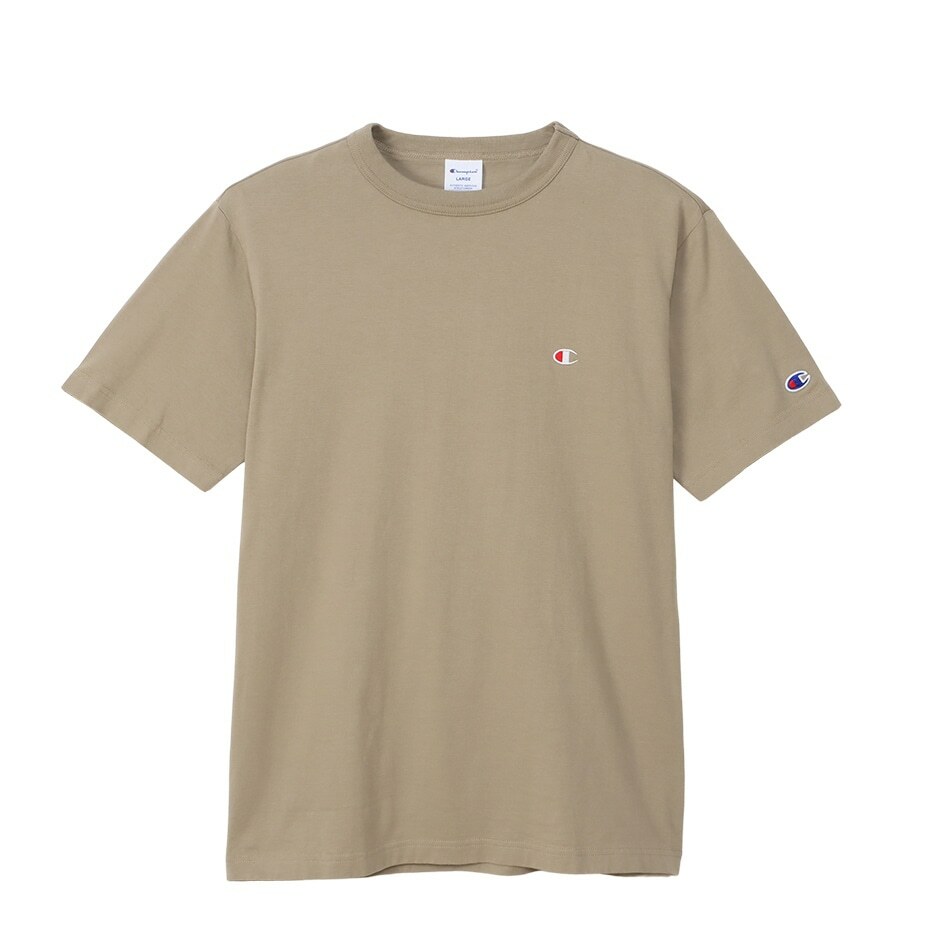 男款-BASIC 刺繡 LOGO 短TEE-卡其色（C3-X352-785）
