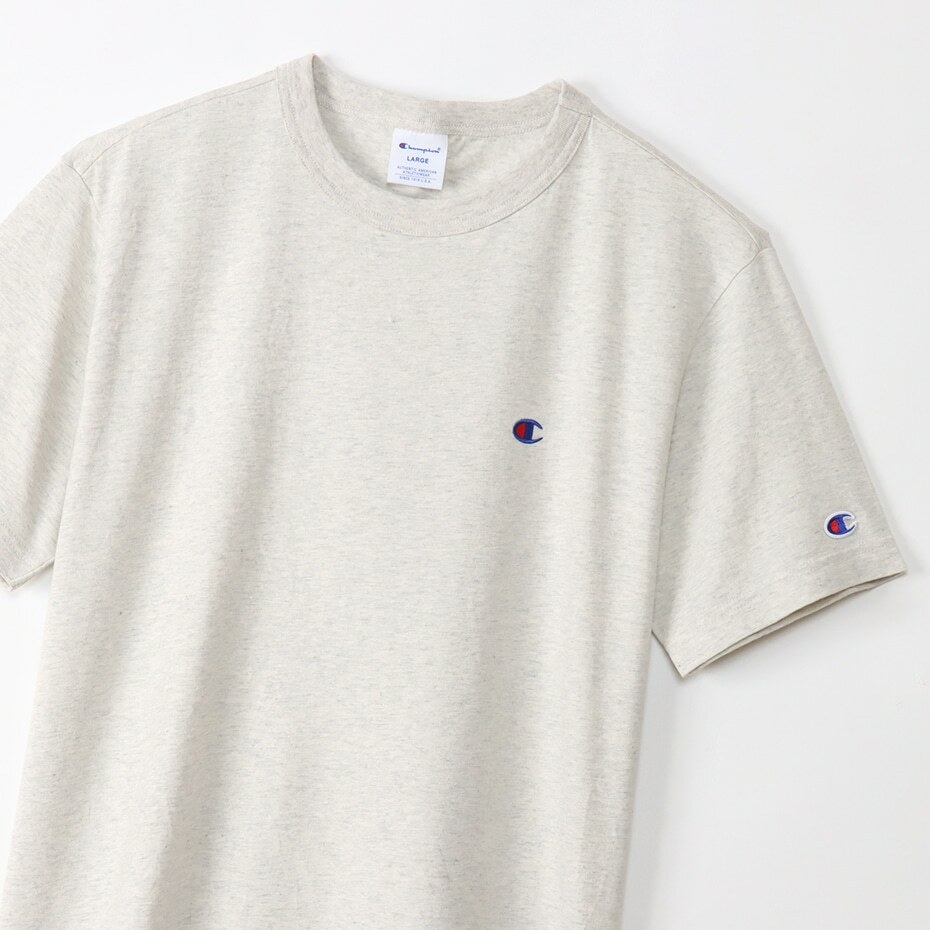 男款-BASIC 刺繡 LOGO 短TEE-淺米色（C3-X352-810）