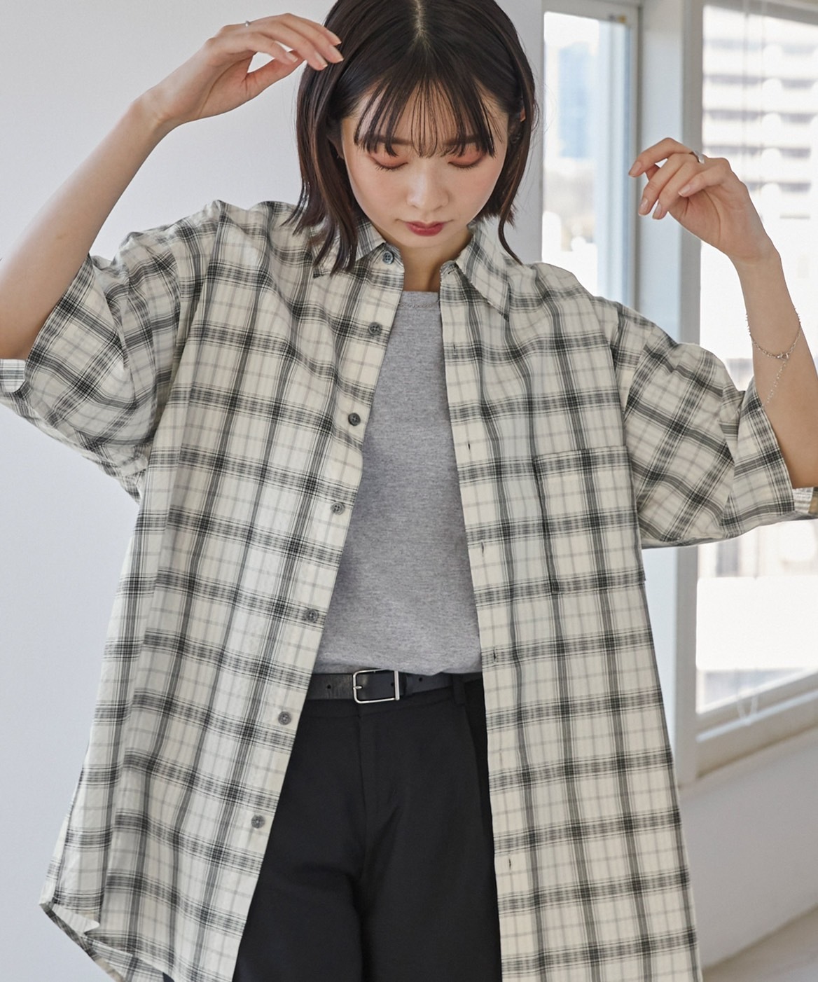 KTQ STORE ‧ MONO-MART 格紋短袖襯衫