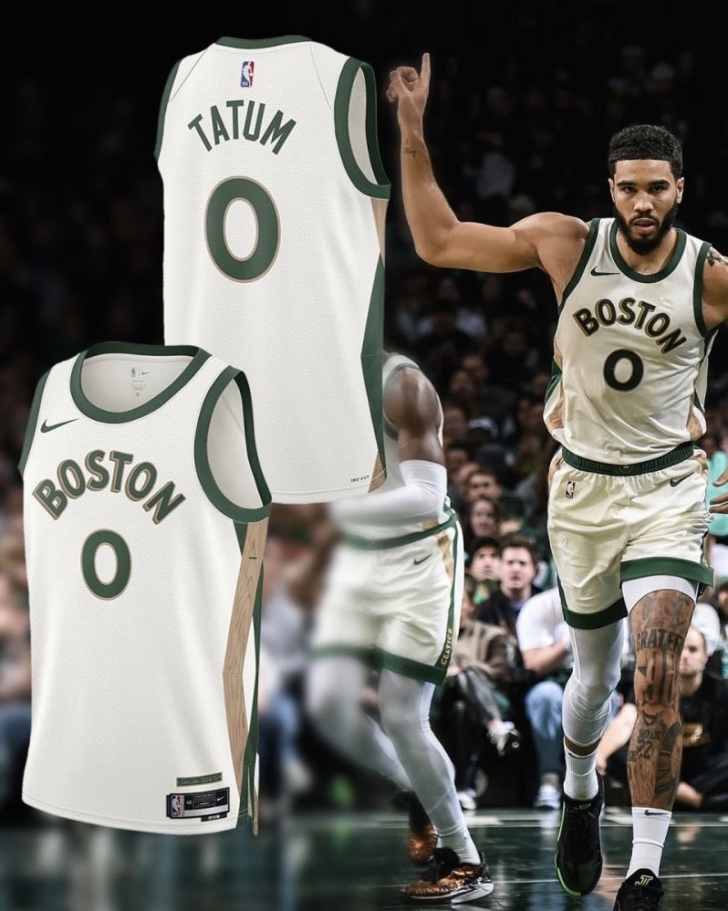 Nike JT  Jayson Tatum BOS MNK CE 23 米白綠色 城市版球衣 波士頓 塞爾提克 綠衫軍 籃球 背心
