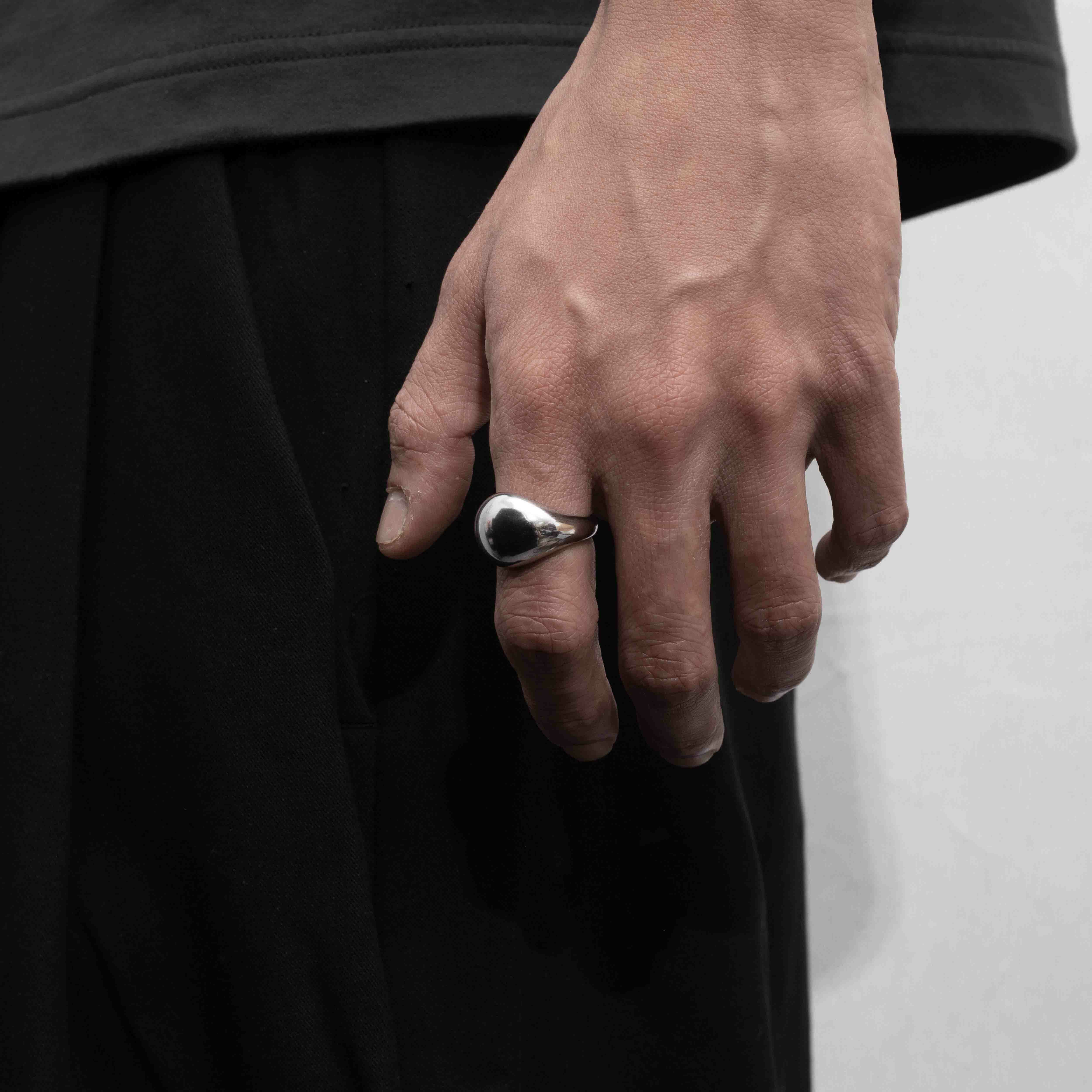 RECOVERY 基本橢圓球面戒指 (亮銀)