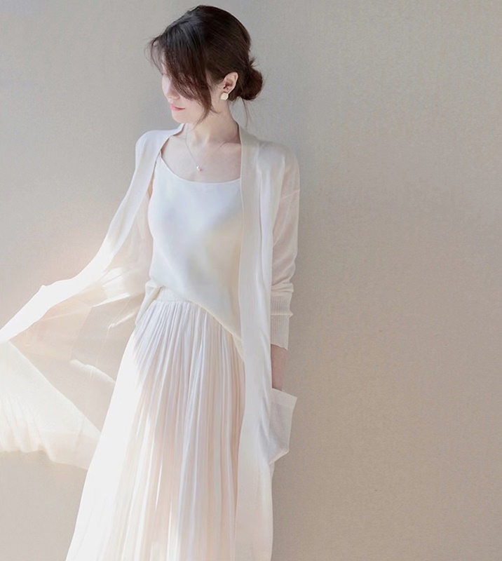 開襟長版針織外套 兩色