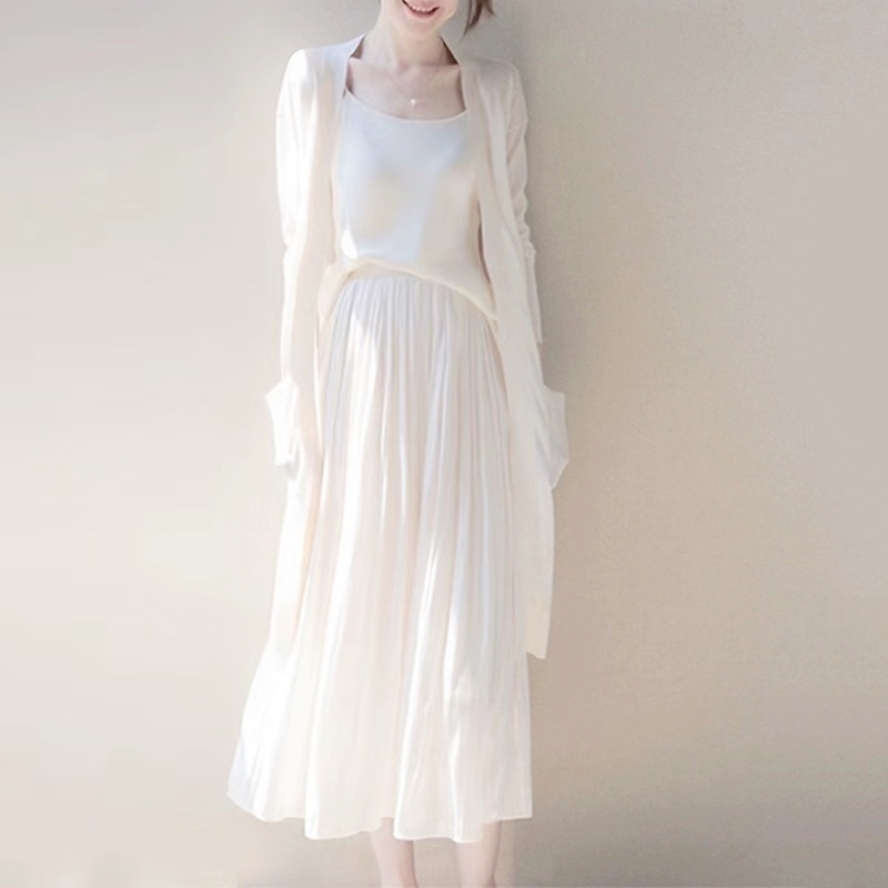 開襟長版針織外套 兩色