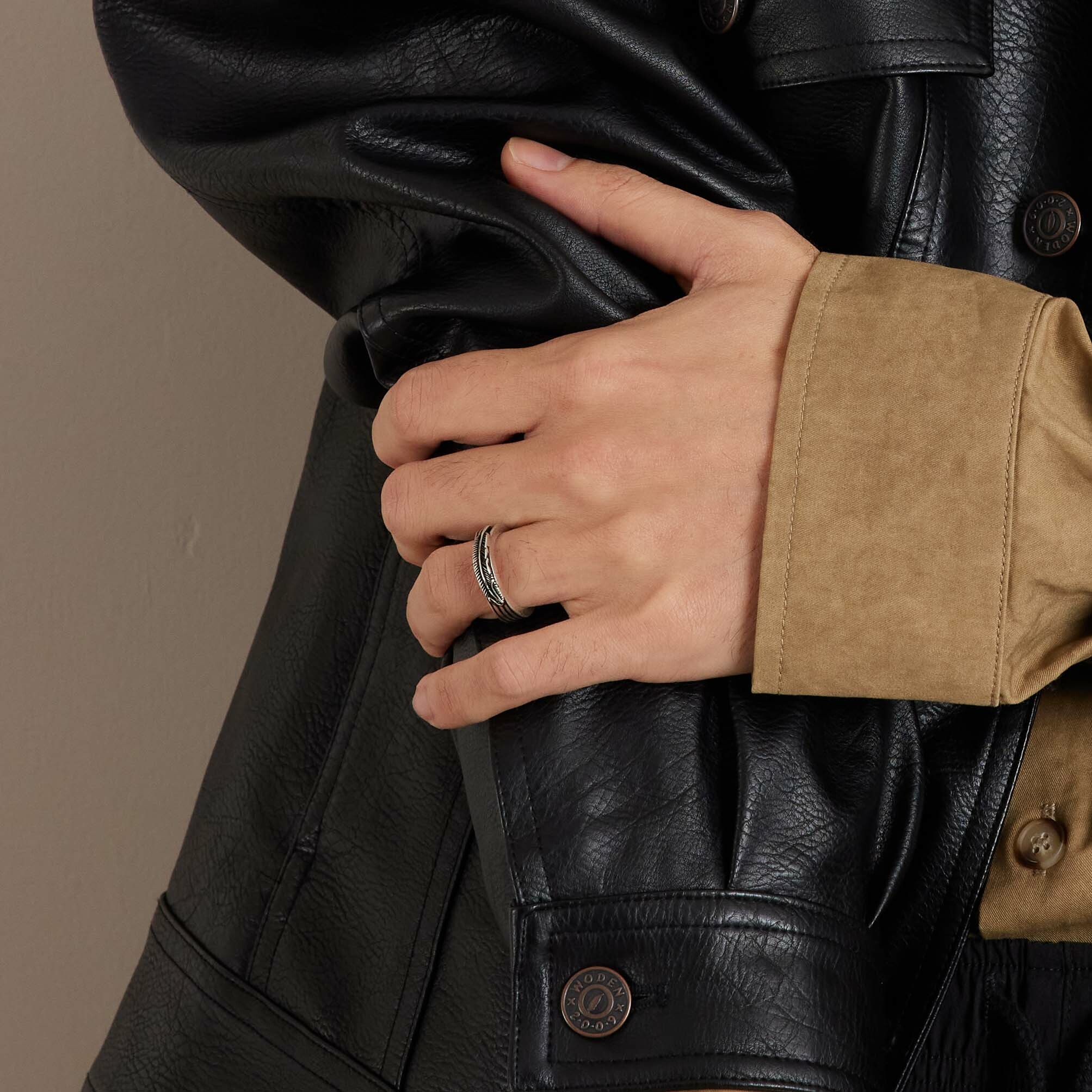 WODEN X RECOVERY 浮雕羽毛戒指