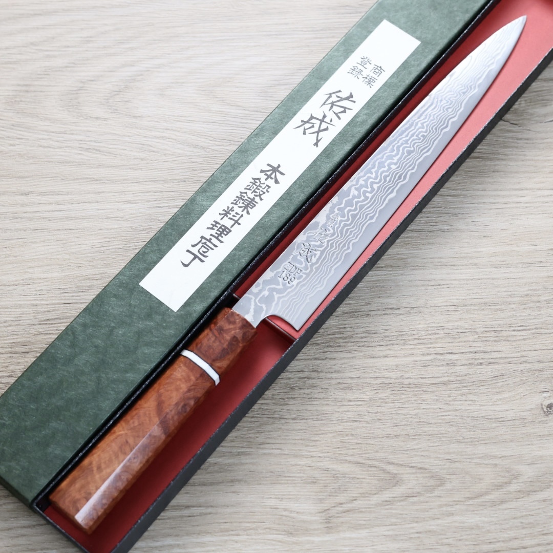 佑成 筋引 ダマスカット ZDP189 本鍛鍊料理疙丁 SG-Ⅱ 積層和