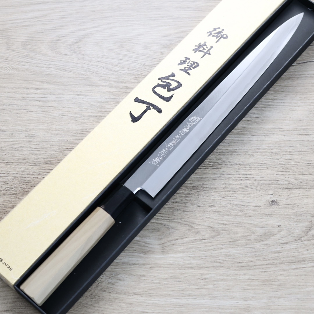 山脇刃物/鄉右馬允義弘 柳刃 300mm 銀三綱