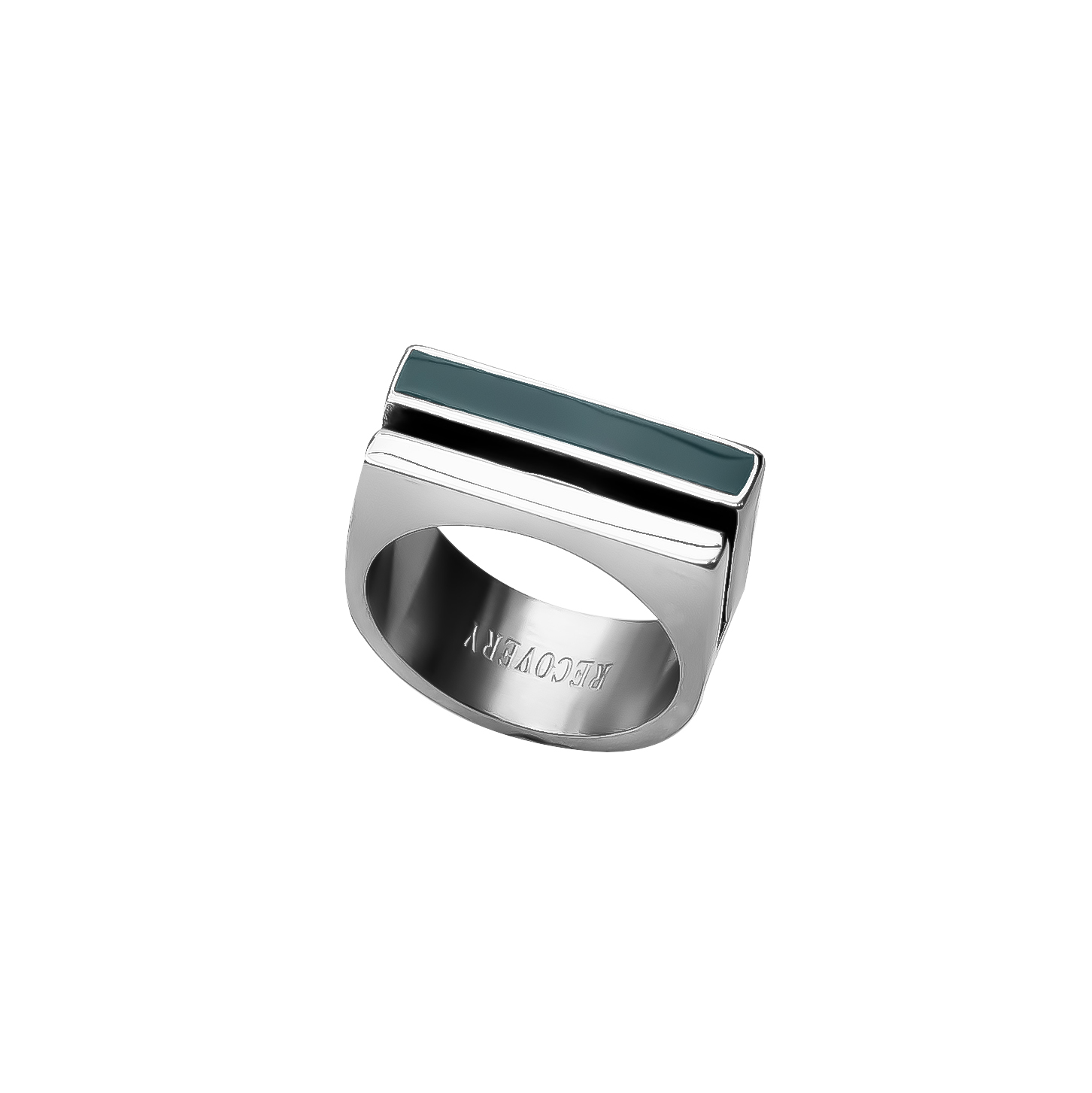 RECOVERY 分割平行戒指 (亮銀綠)