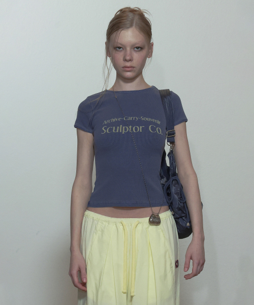 SCULPTOR - Archive Pigment Baby Tee (Dusty Blue)