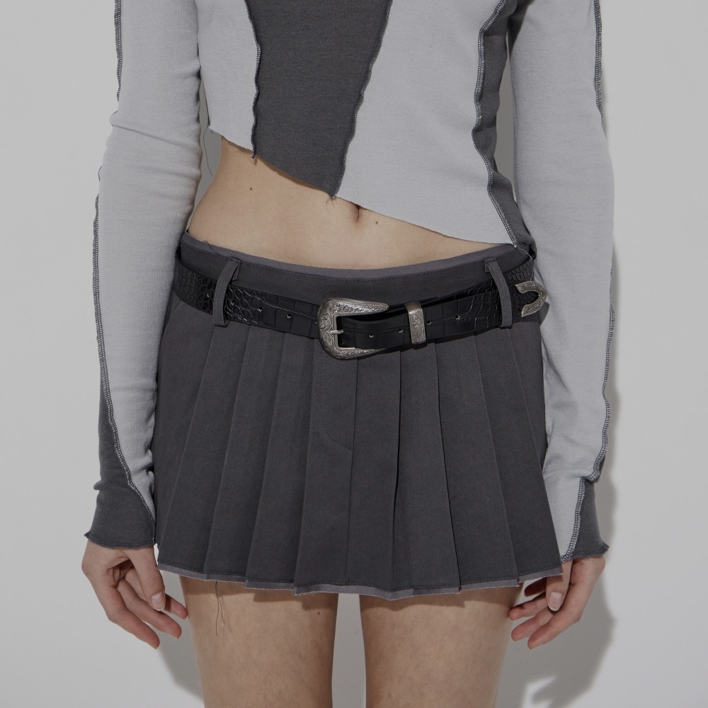 [GATELESS] CHINO PLEATS SKIRT