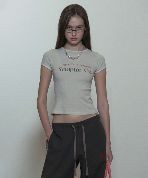 SCULPTOR - Archive Pigment Baby Tee (Dusty Ivory)