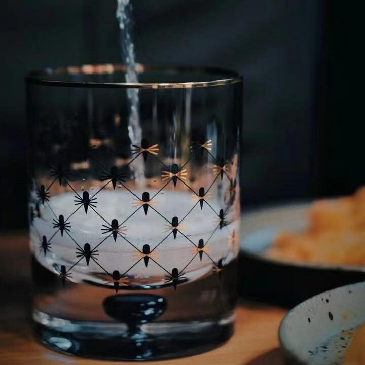 LOMONOSOV 俄皇鈷藍網紋水晶玻璃威士忌杯
