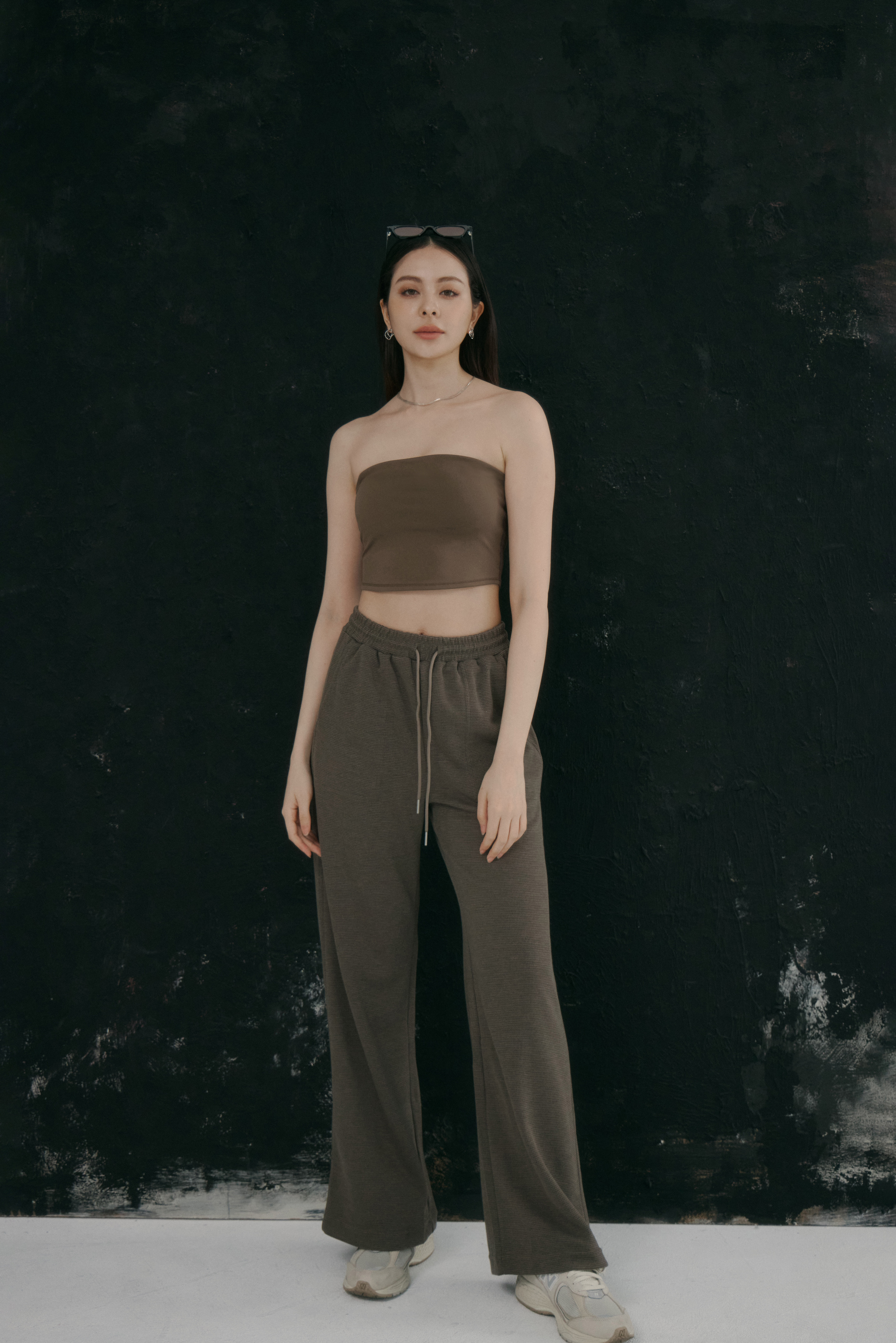 2 Ways 必備中長版平口BRA TOP- 咖啡