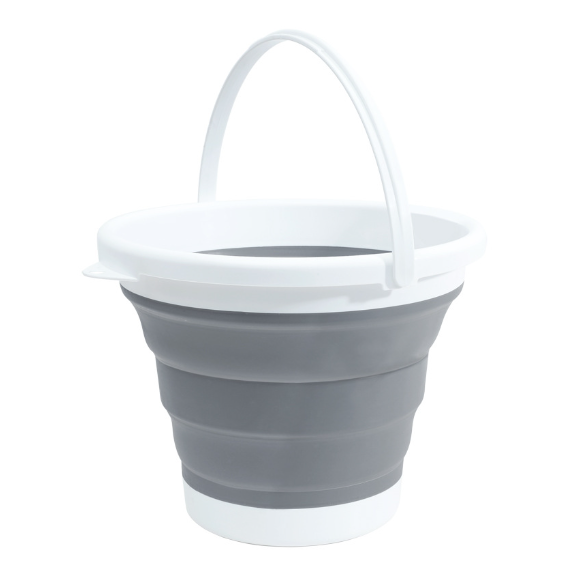 Large 10L Off-White - Water Basin Household Folding Storage Mopping Bucket - Multifunctional Foldable Water Bucket Portable Silicone 
