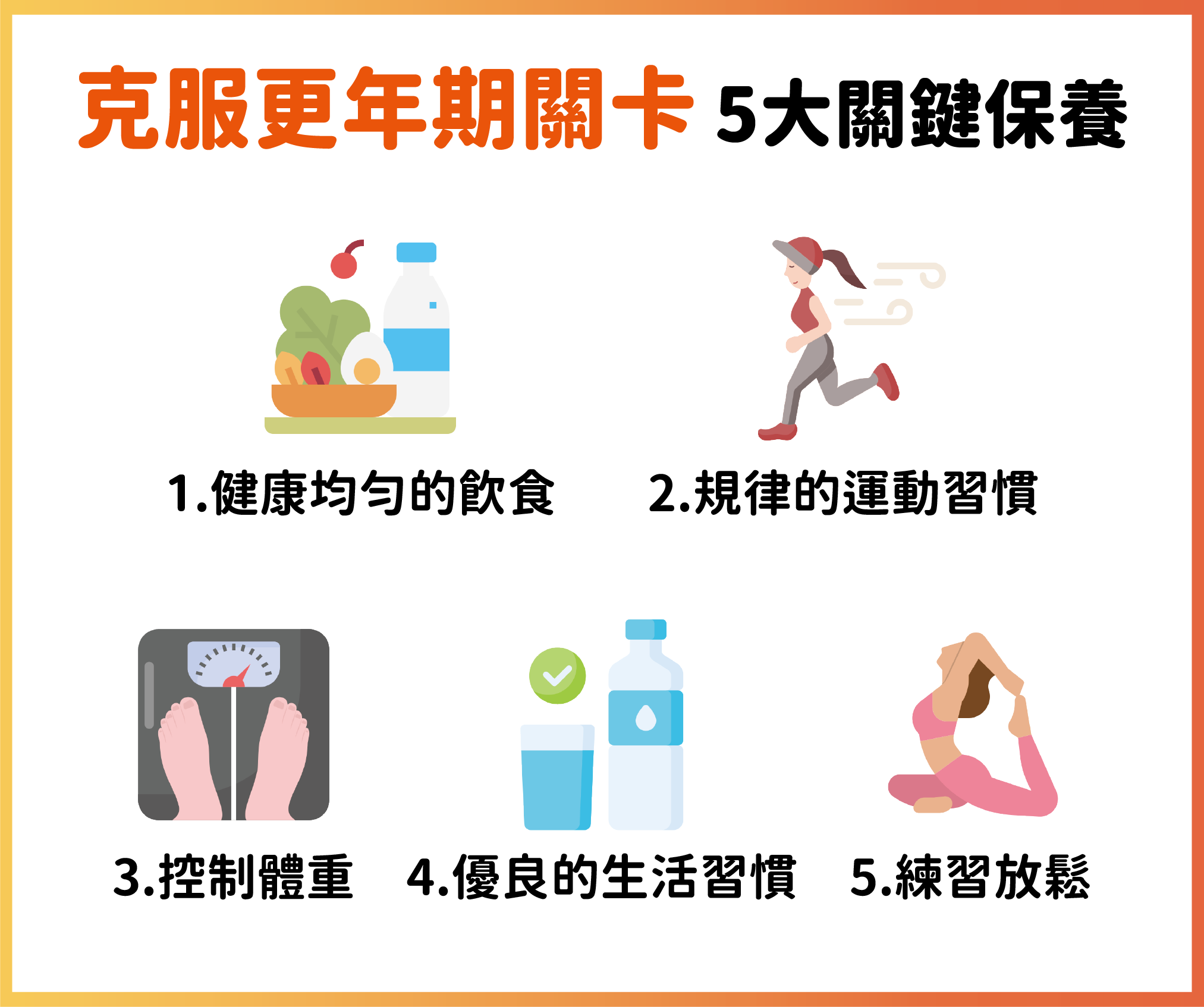 克服更年期關卡 5大關鍵保養