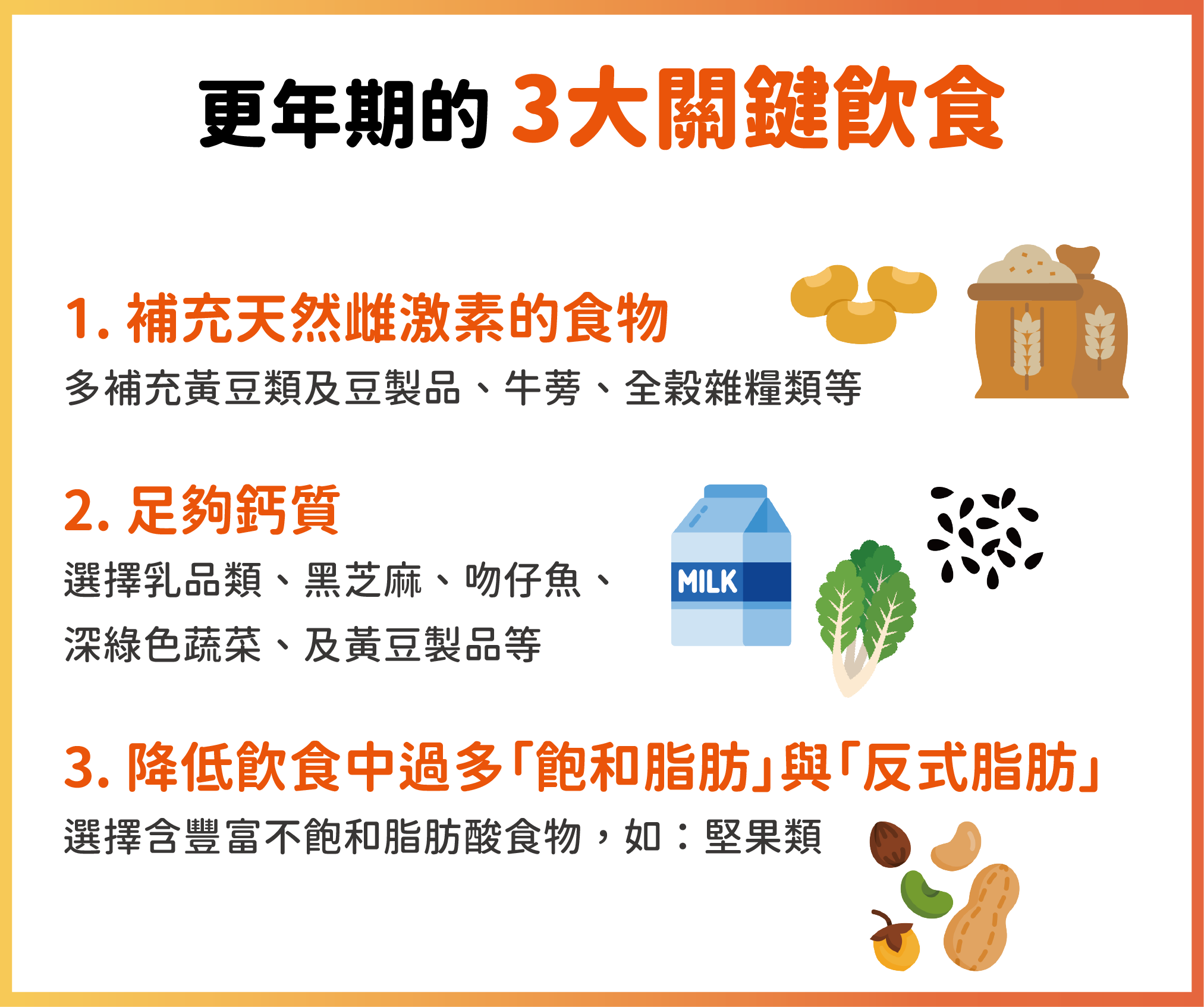 更年期的 3大關鍵飲食