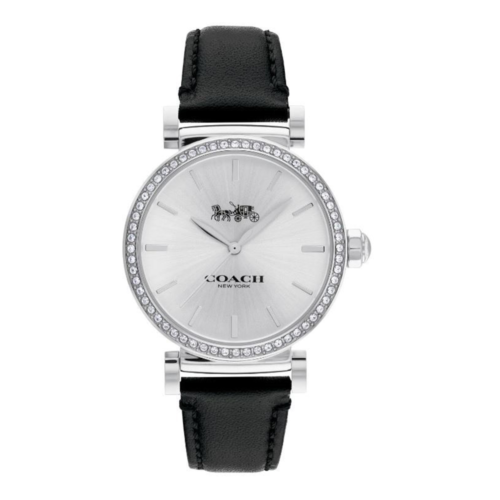 【COACH 蔻馳】COH-A005 晶鑽錶圈皮革女款石英錶 14503868/14503869/14503550-