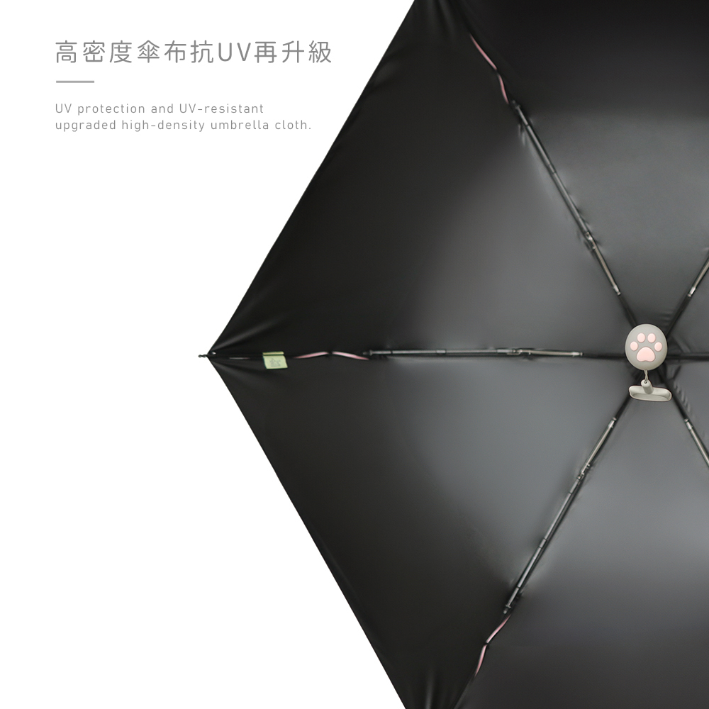 防曬輕收貓掌自動傘, 高密度傘布抗UV再升級，貓傘下內強遮光不透光，防曬UPF50+.晴雨兩用傘