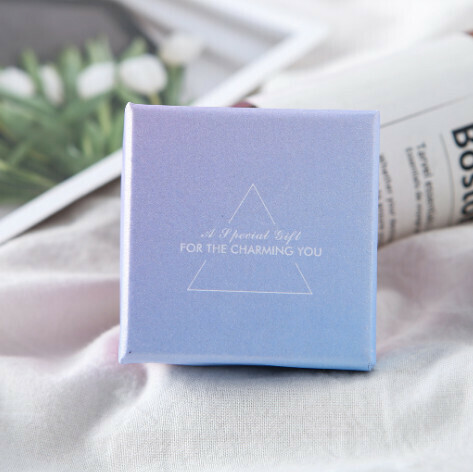 (Single) Gradient Jewelry Gift Box Jewelry Box [Powder Blue Gradient 5*5*3] 