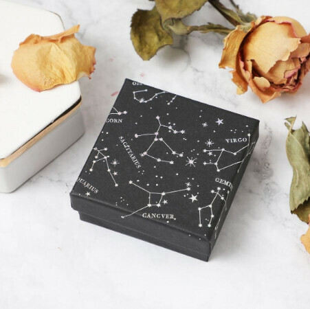 (Single) Black Jewelry Gift Box Jewelry Box [Constellation 5*5*3 (including sponge)]