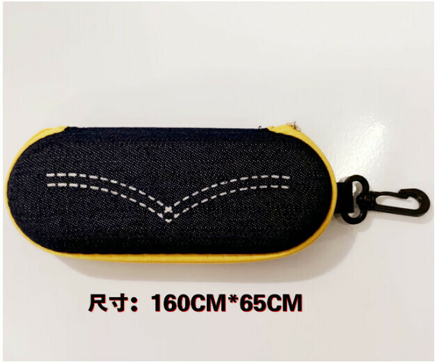 Zippered glasses case (denim round bar glasses case)
