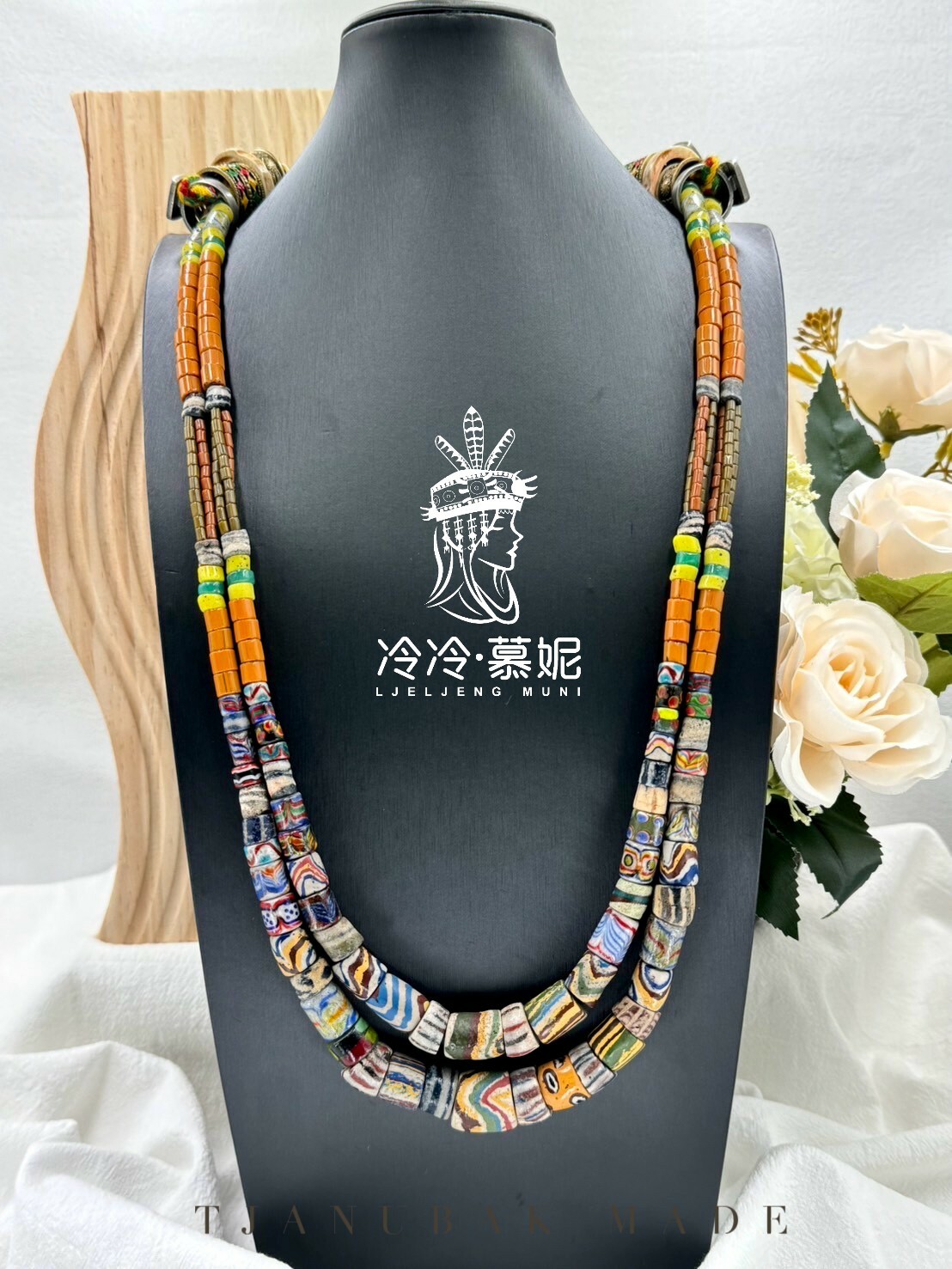 W-No.31傳統花珠兩條式戒指串長鍊85cm