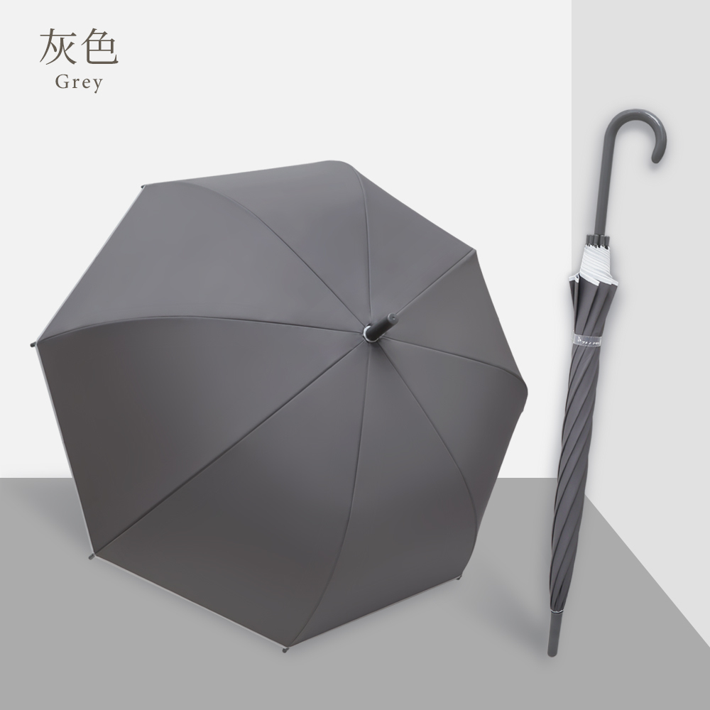 霧面質感透明直自動傘_灰色, 特調質感霧面,買1+1一次帶入不糾結