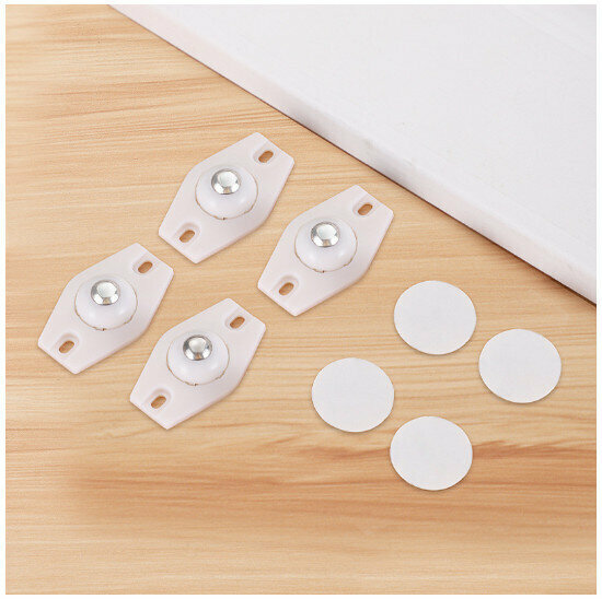 Non-perforated adhesive ball pulley【White steel ball (4 packs)】