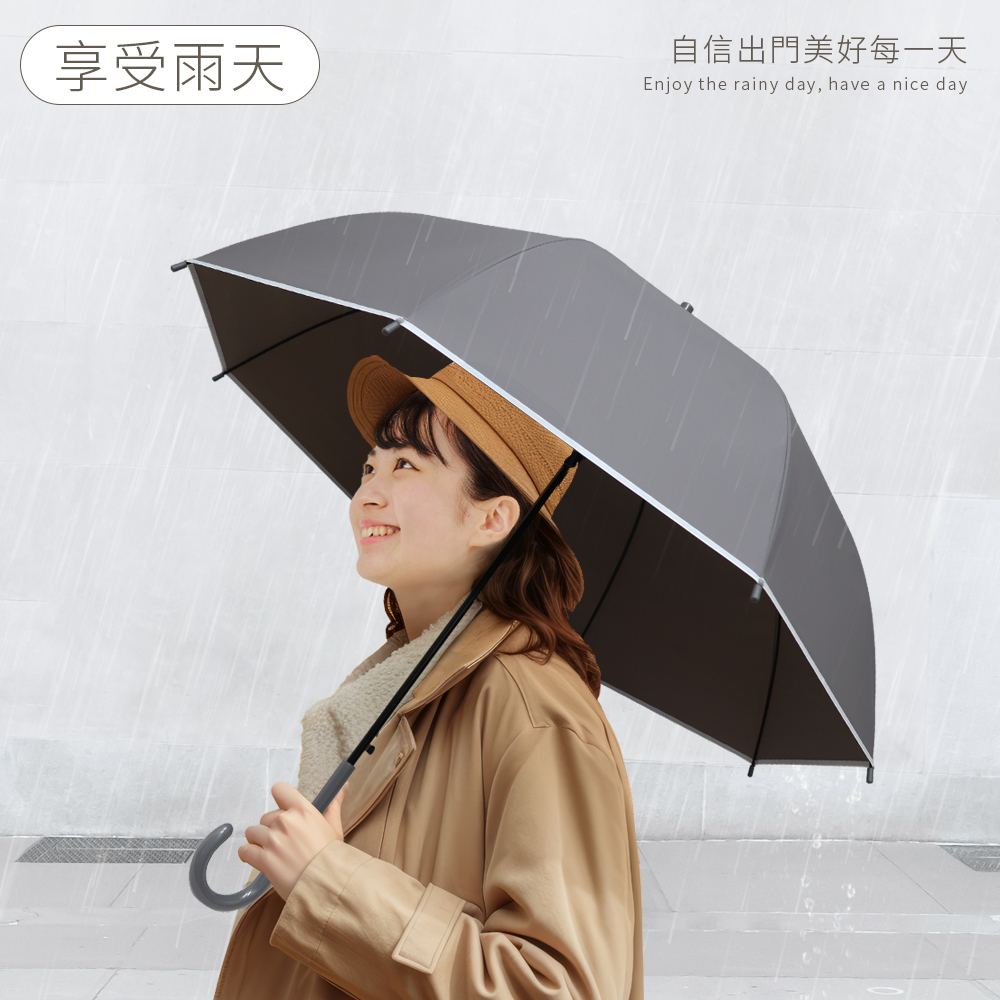 霧面質感透明直自動傘,一起享受雨天, 美型傘弧面,百搭氣質人人好看