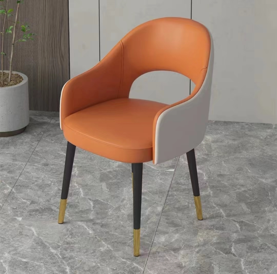 Hot model [Special Offer] Soft Backrest Armrest Dining Chair, Dining Stool, Reception Chair, Conference Stool, Office Chair (Orange) (Small flaws in the display, please do not take pictures if you mind) (H)