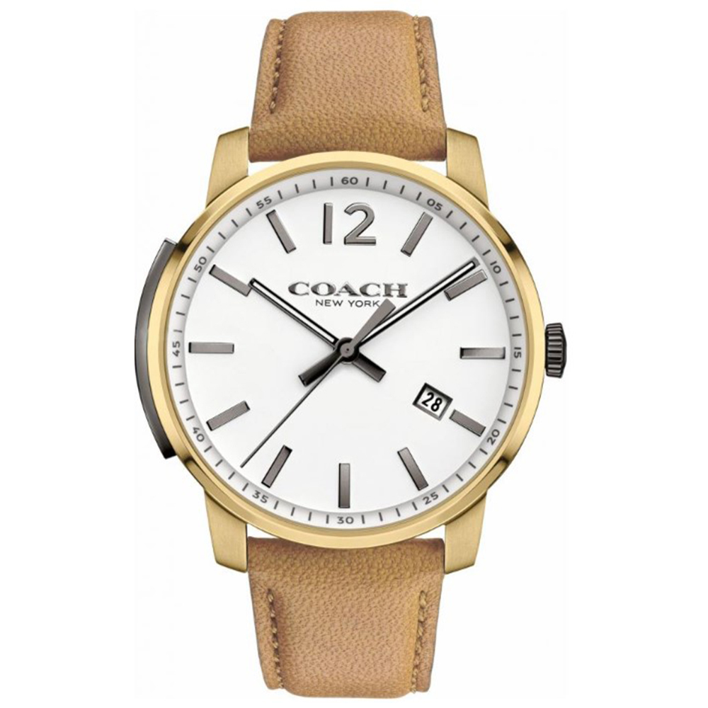 【COACH 蔻馳】COH-A027 BLEECKER系列帶日期夜光皮革女款石英錶 14602005/14602055-