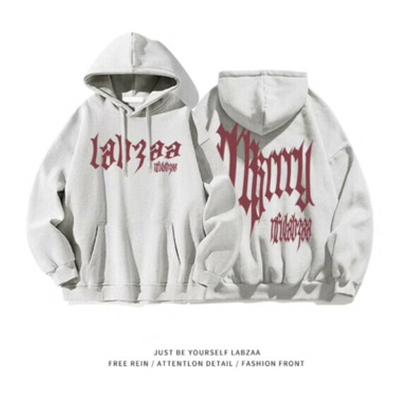 熱推連帽衛衣【M-3XL】【白灰色】(下單後聯絡客服確認發貨尺碼) 