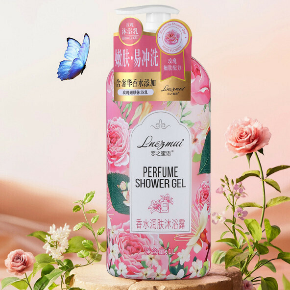 【1000ml】Perfume Body Wash (Pink Rose)