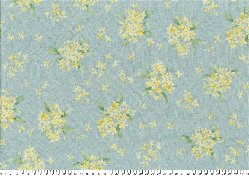 進口棉布R24050006(一尺)棉麻_淺藍底