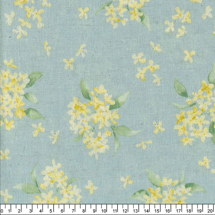 進口棉布R24050006(一尺)棉麻_淺藍底