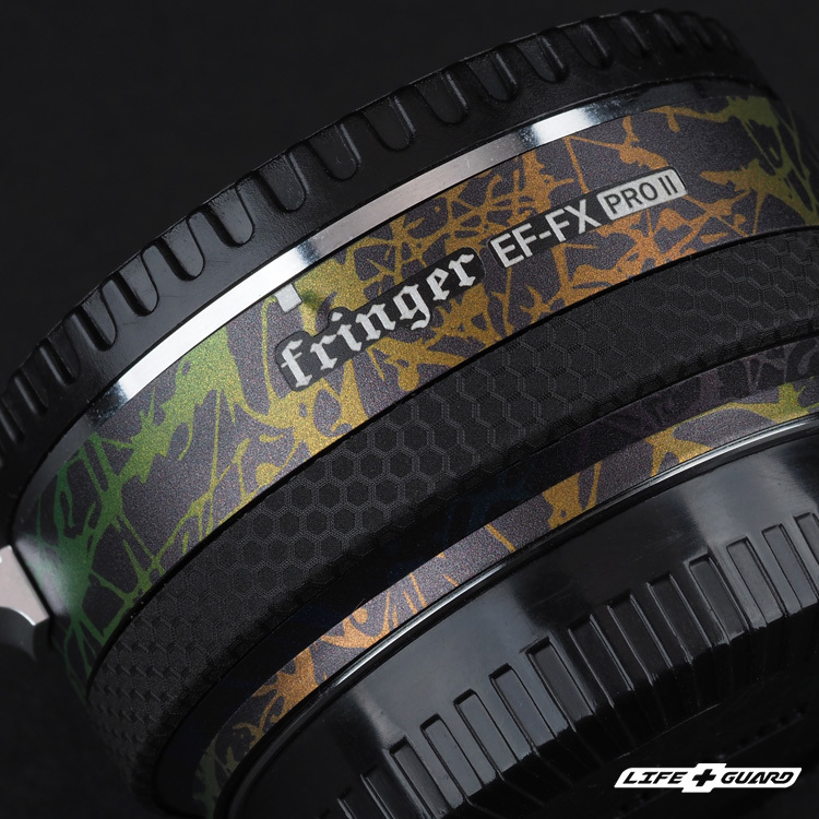 LIFE+GUARD 鏡頭貼膜安裝示意，適用 Fringer EF-FX PRO II FR-FX2