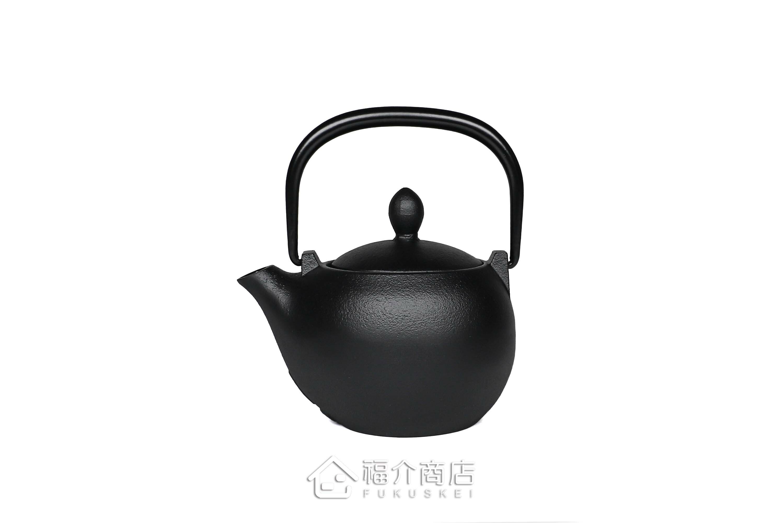 泡茶用的黑色栗型鑄鐵泡茶壺