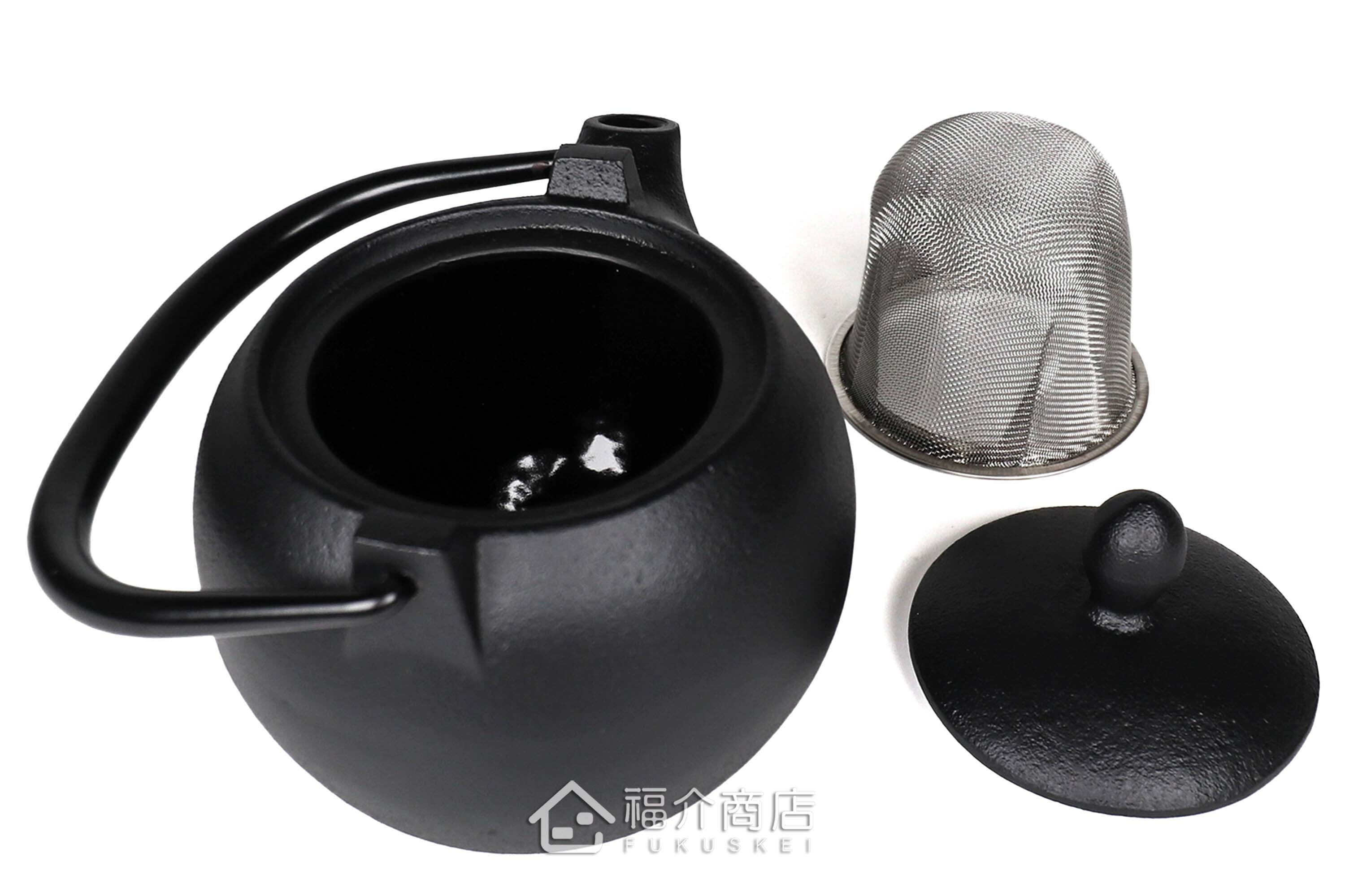 泡茶用的黑色栗型鑄鐵泡茶壺