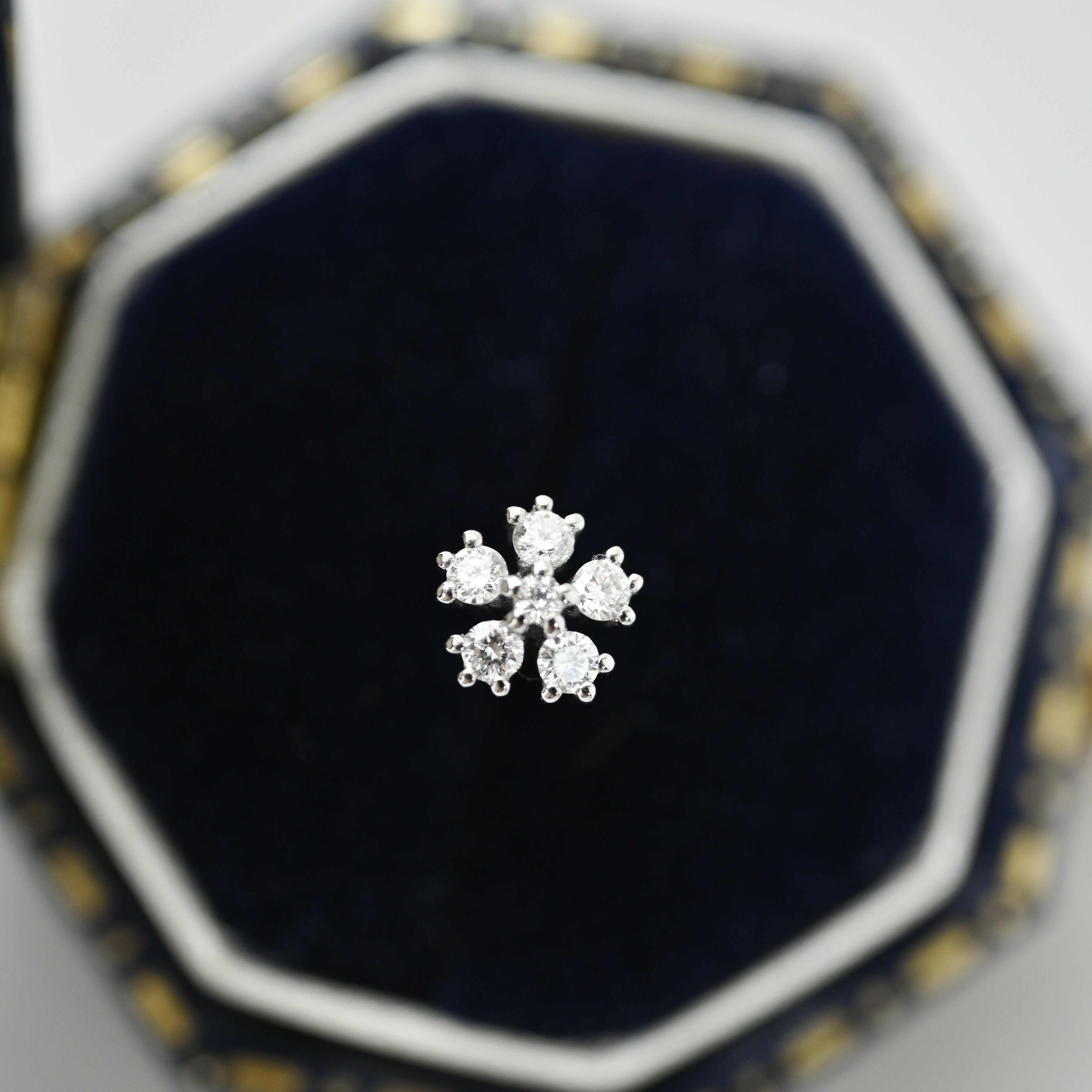 18K Little Snowflakes Diamond Earring