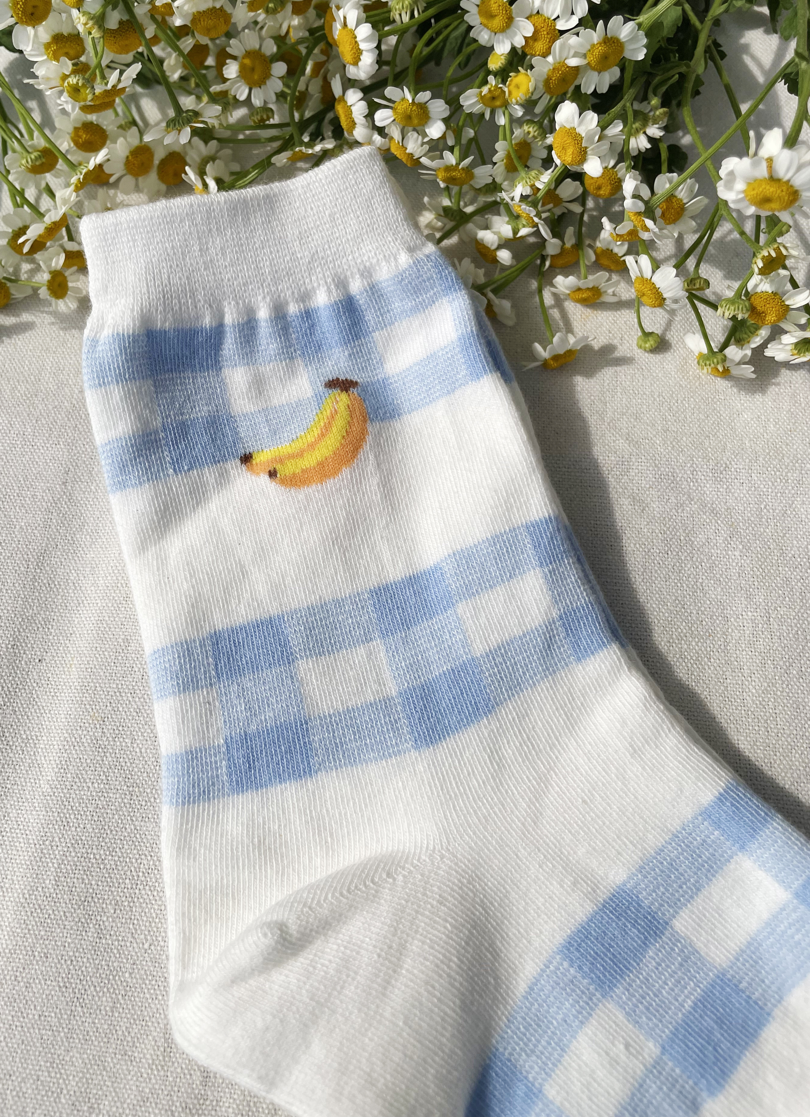 現貨｜香蕉間條圖案襪子